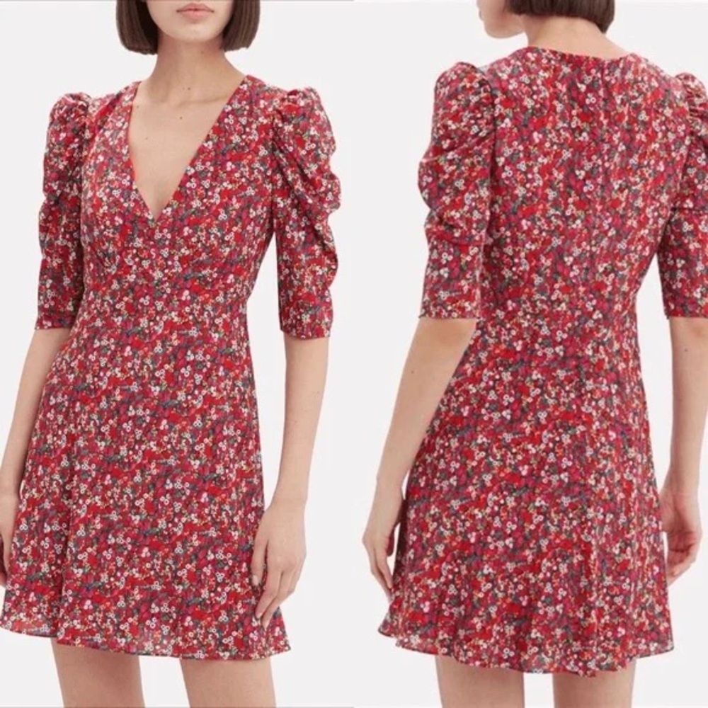 SALONI Red Floral Mini Dress